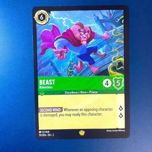 Disney Lorcana Beast Relentless Rise of the Floodborn 70/204 Non-Foil Legendary
